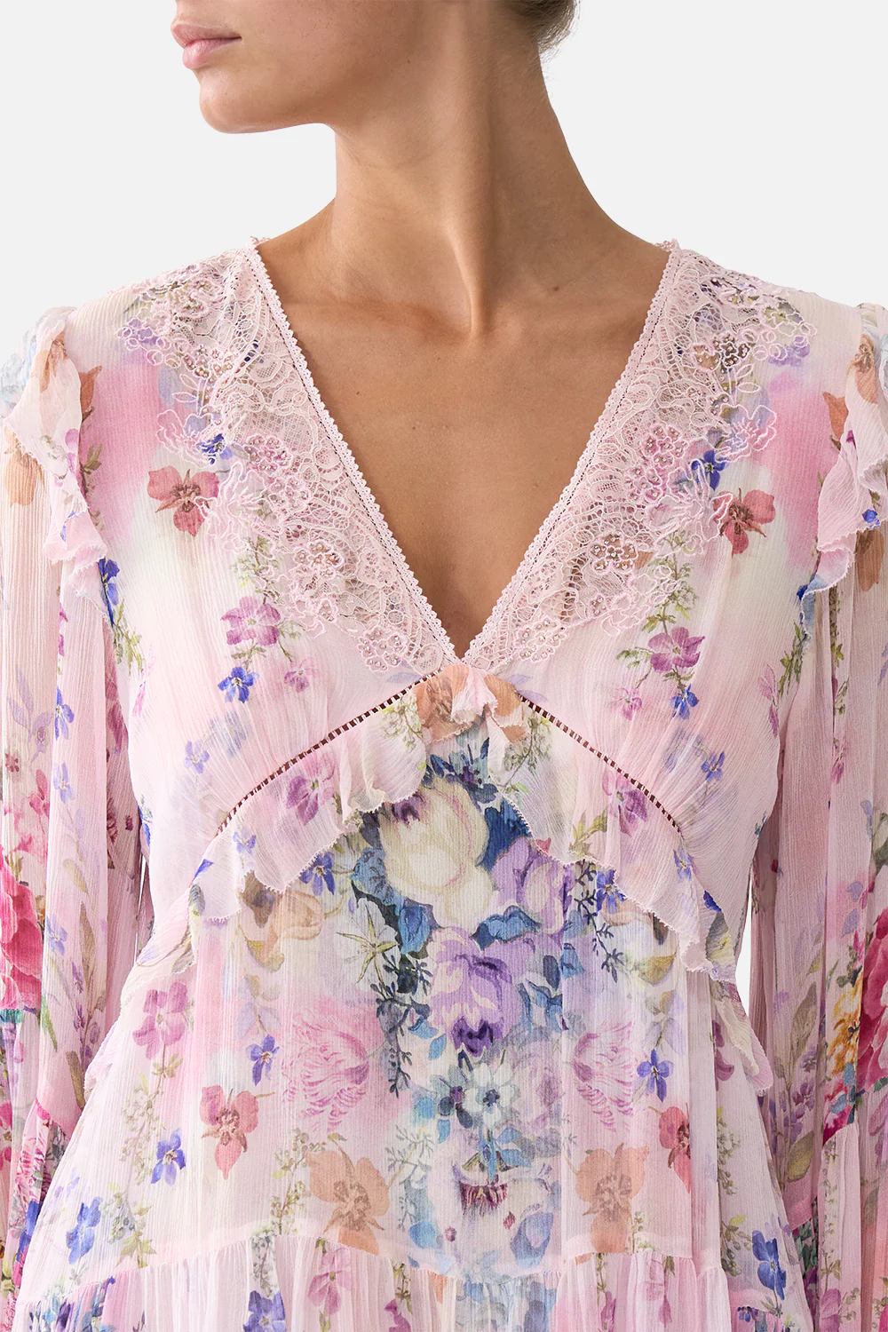 TIERED SWING MINI DRESS PALATIAL PASTELS - Image 6