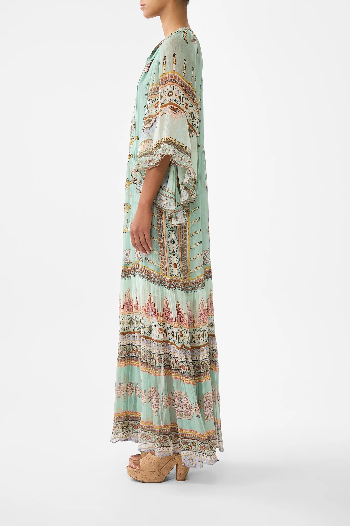 WIDE SLEEVE GATHERED DRESS LEGEND HAS IT - Image 4