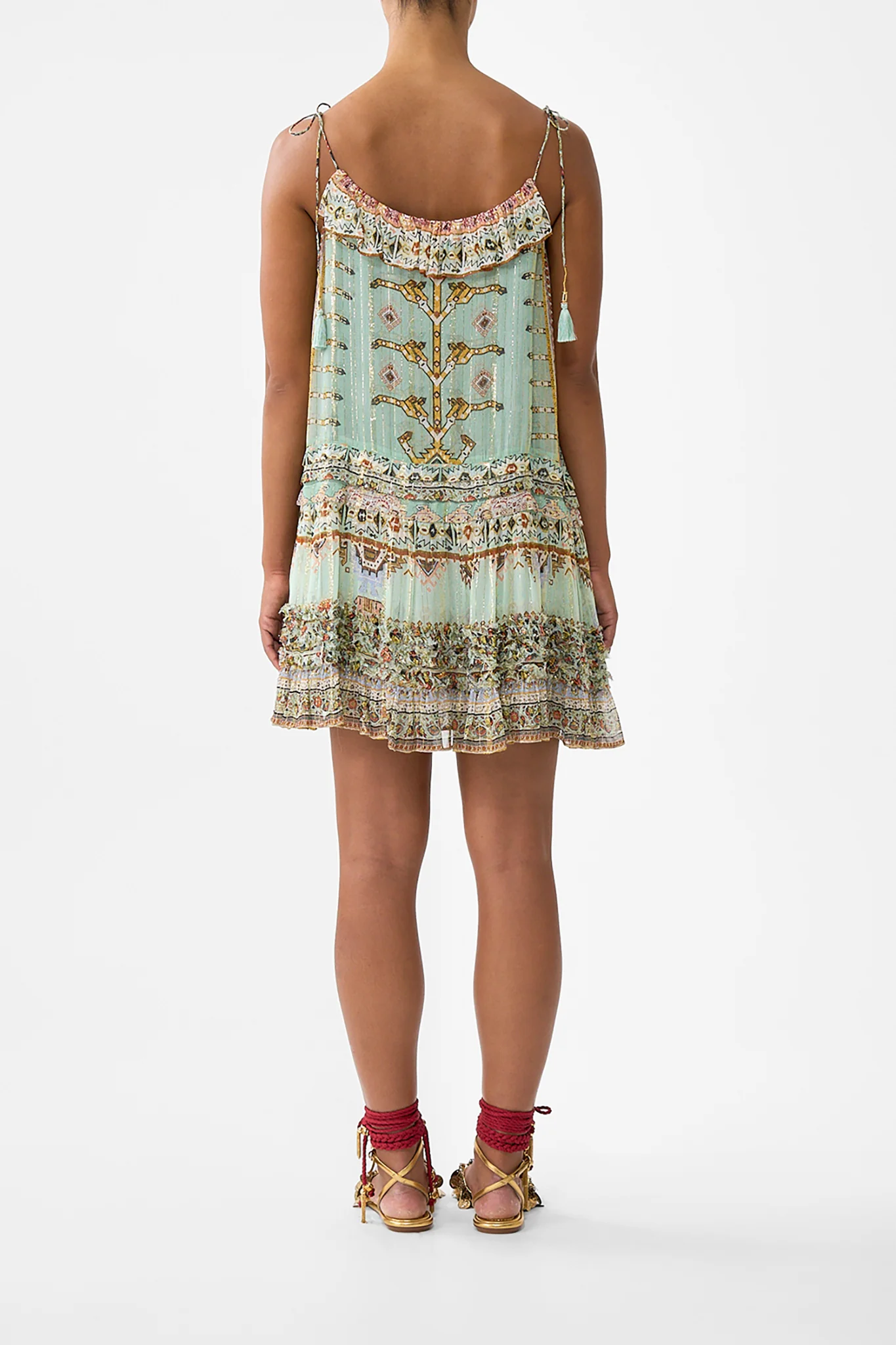 GATHERED MINI TIERED DRESS WITH FRILL DETAIL LEGEND HAS IT - Image 2