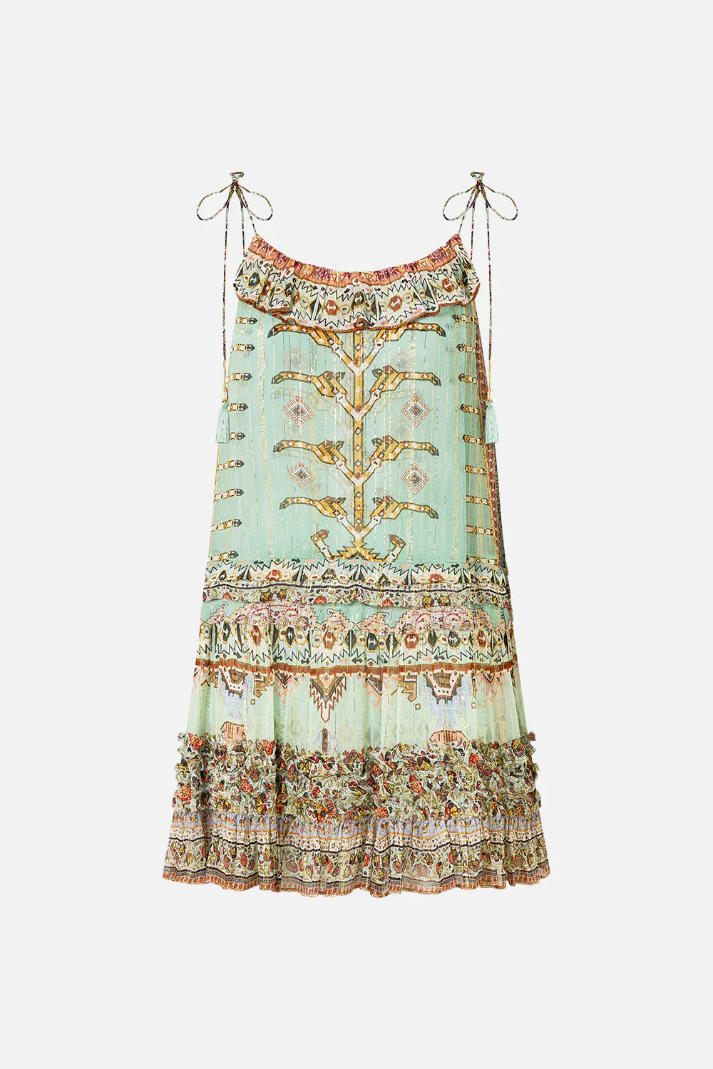 GATHERED MINI TIERED DRESS WITH FRILL DETAIL LEGEND HAS IT - Image 3
