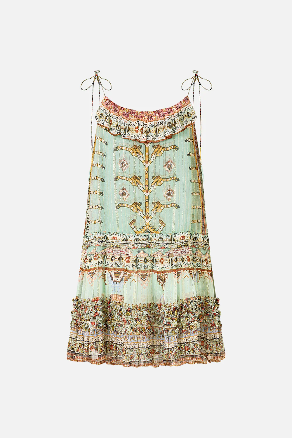 GATHERED MINI TIERED DRESS WITH FRILL DETAIL LEGEND HAS IT - Image 6