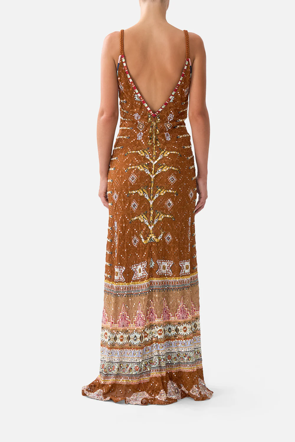 V-NECK FULL LENGTH BIAS SLIP DRESS FABRIC OF TIME - Image 2