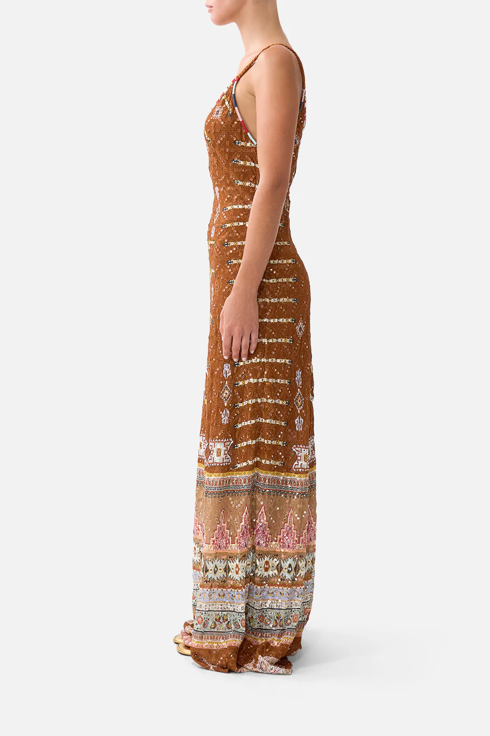 V-NECK FULL LENGTH BIAS SLIP DRESS FABRIC OF TIME - Image 4