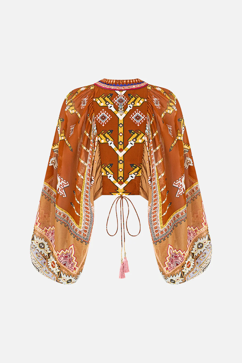 LACE UP FRONT BLOUSON SLEEVE BLOUSE FABRIC OF TIME - Image 6