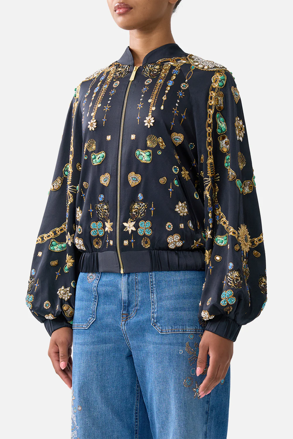 BOMBER JACKET WITH SHIRRED CUFF AMULETS AND ALCHEMY - Image 5