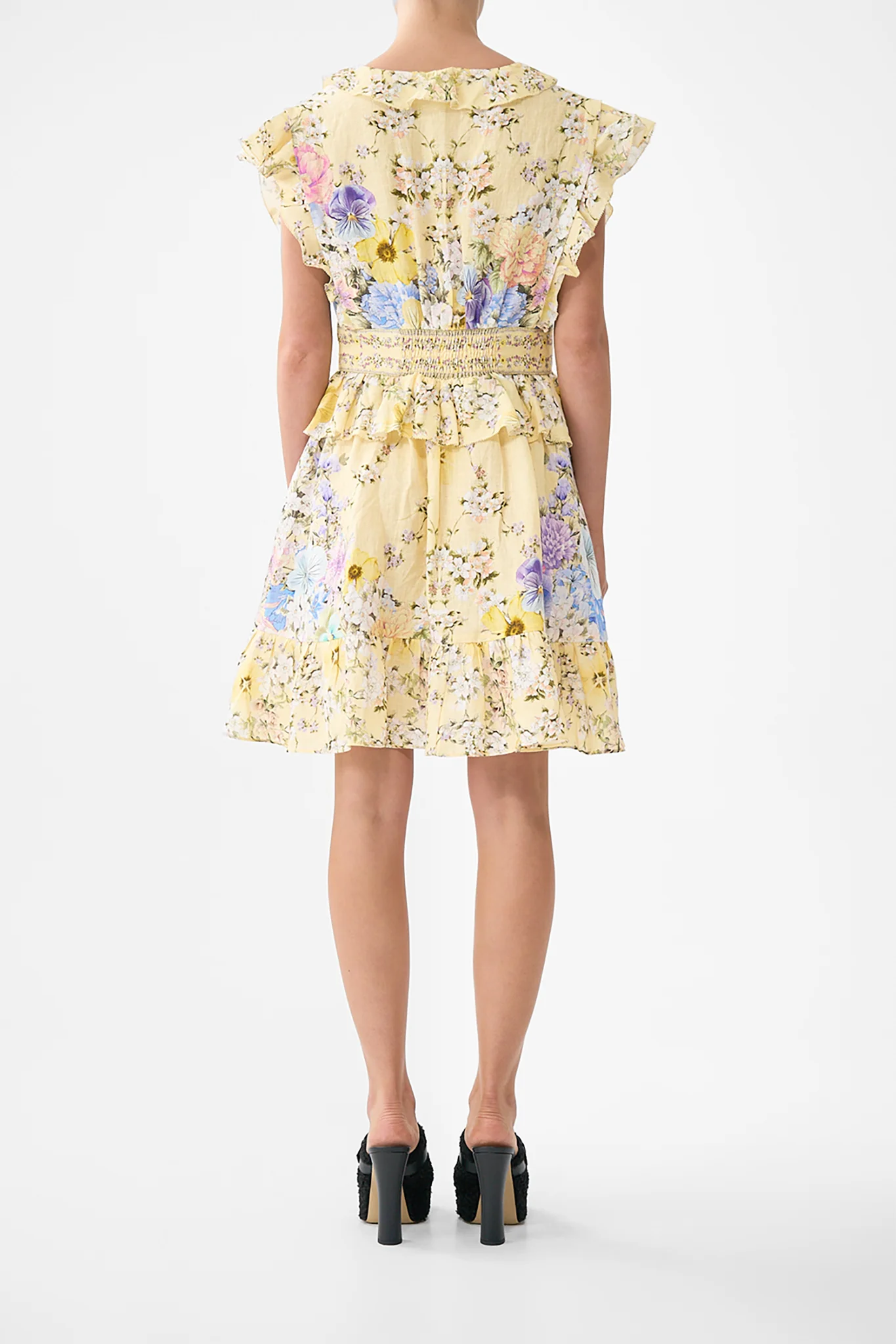 WAISTED SHORT DRESS WITH RUFFLE DETAILS DARLING BUDS - Image 2