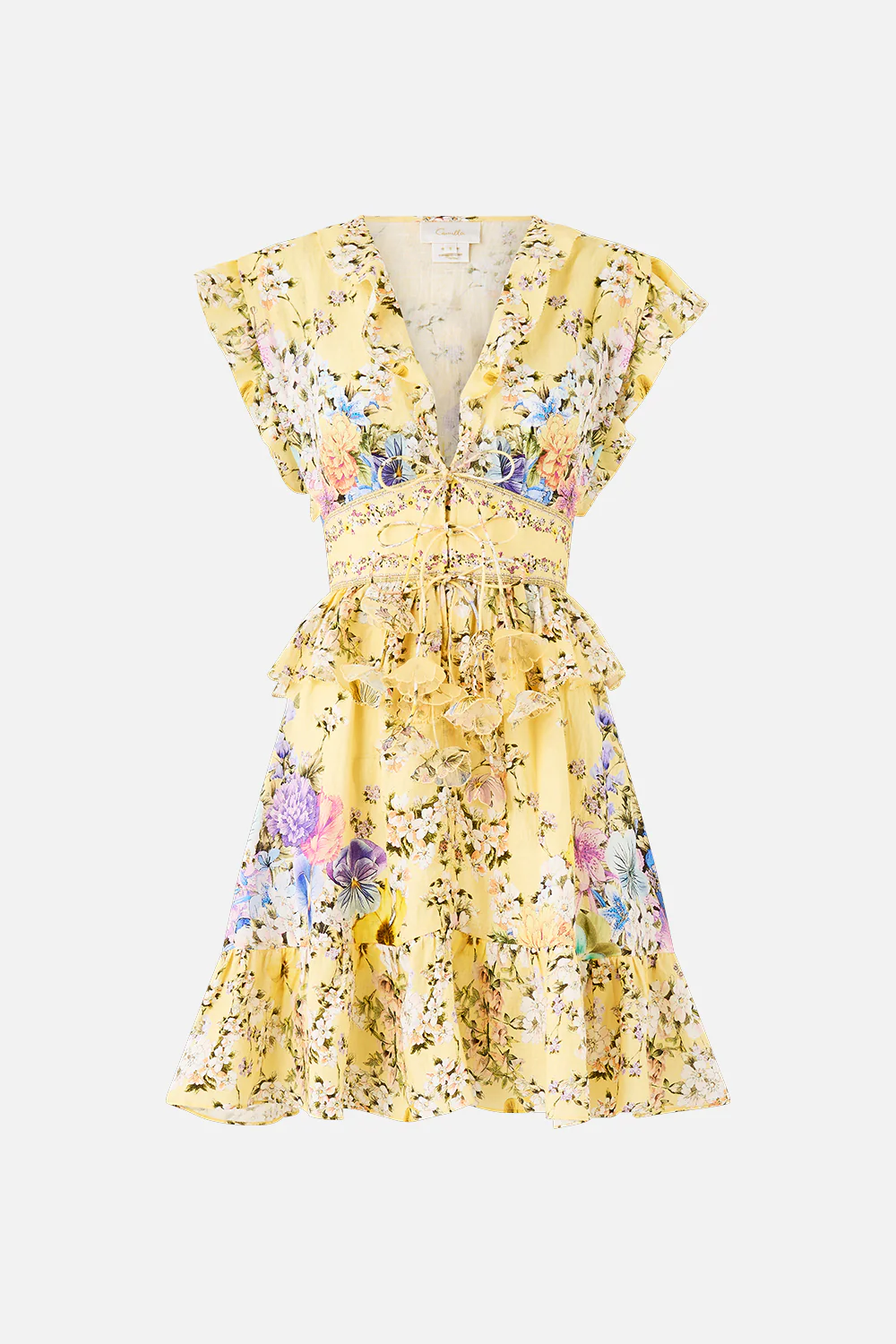 WAISTED SHORT DRESS WITH RUFFLE DETAILS DARLING BUDS - Image 3