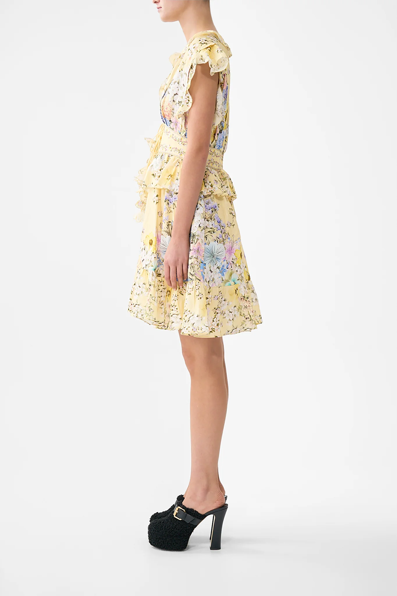 WAISTED SHORT DRESS WITH RUFFLE DETAILS DARLING BUDS - Image 4