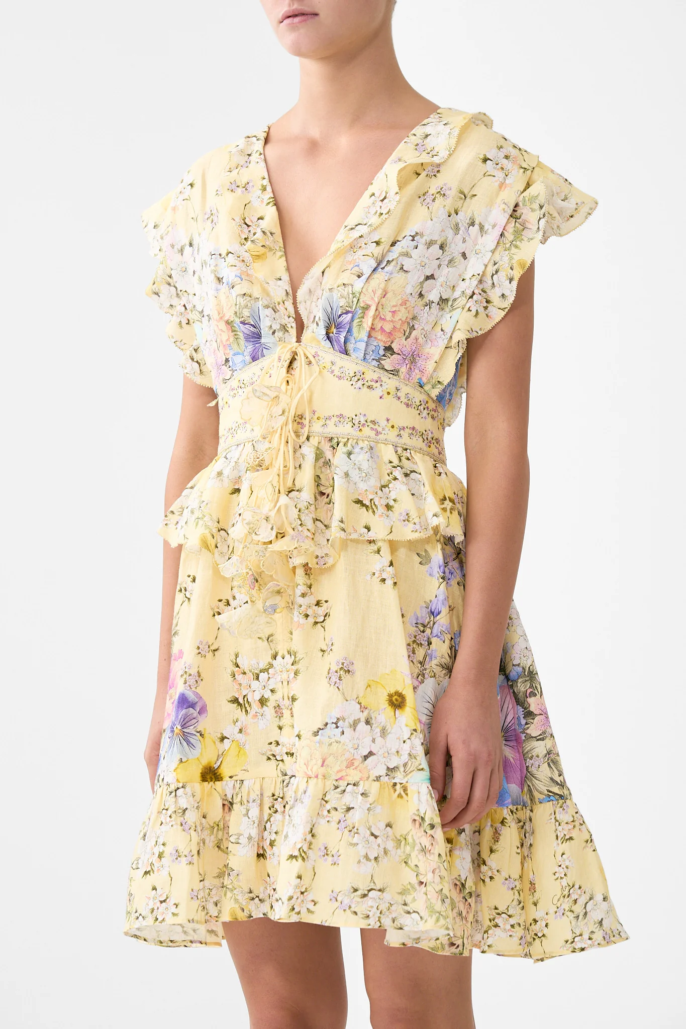 WAISTED SHORT DRESS WITH RUFFLE DETAILS DARLING BUDS - Image 5