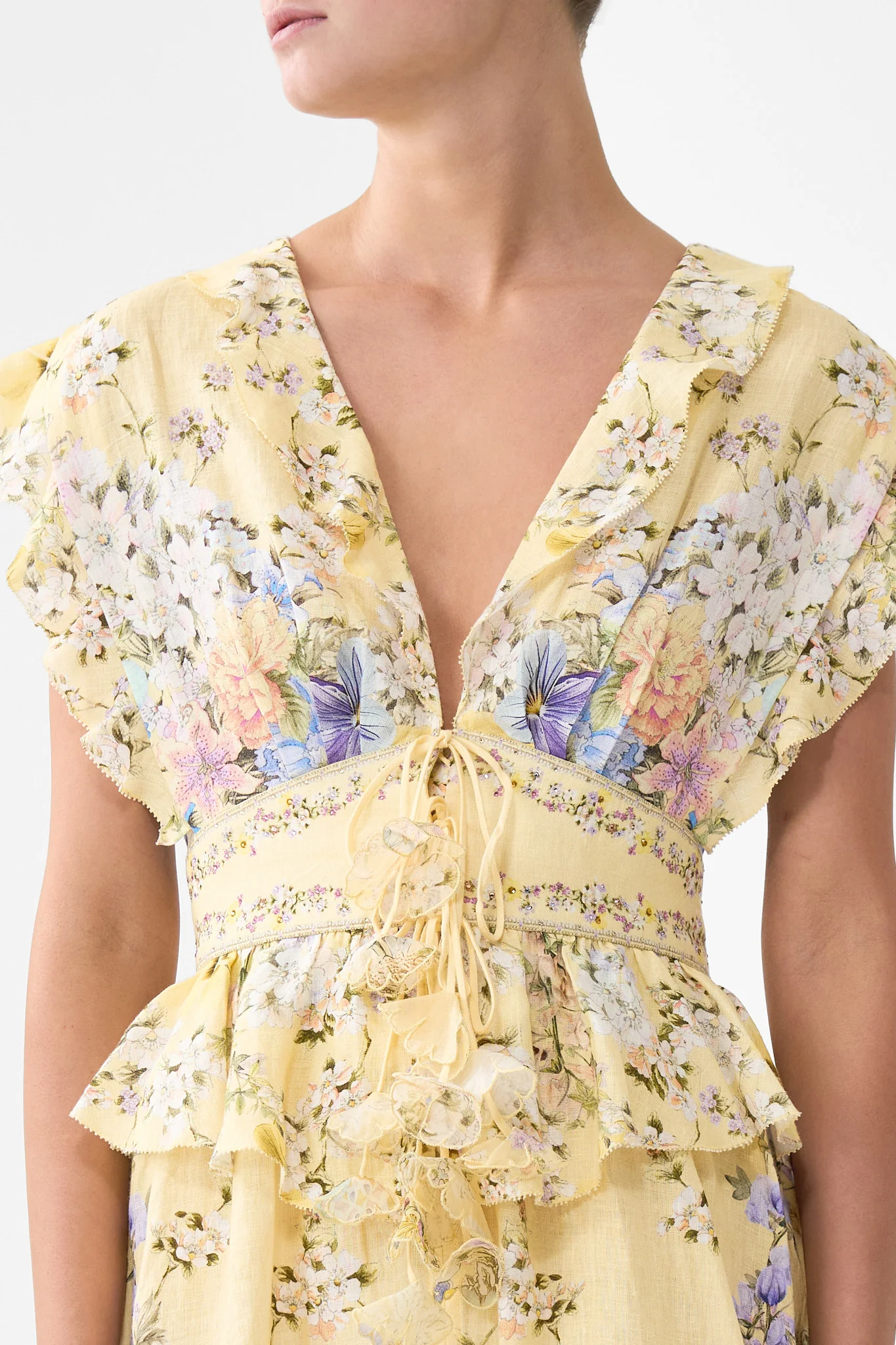 WAISTED SHORT DRESS WITH RUFFLE DETAILS DARLING BUDS - Image 6