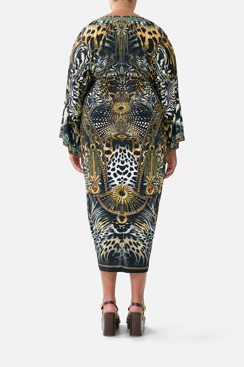 LONG SPLIT FRONT TWIST DRESS FELINE FOLKLORE - Image 10