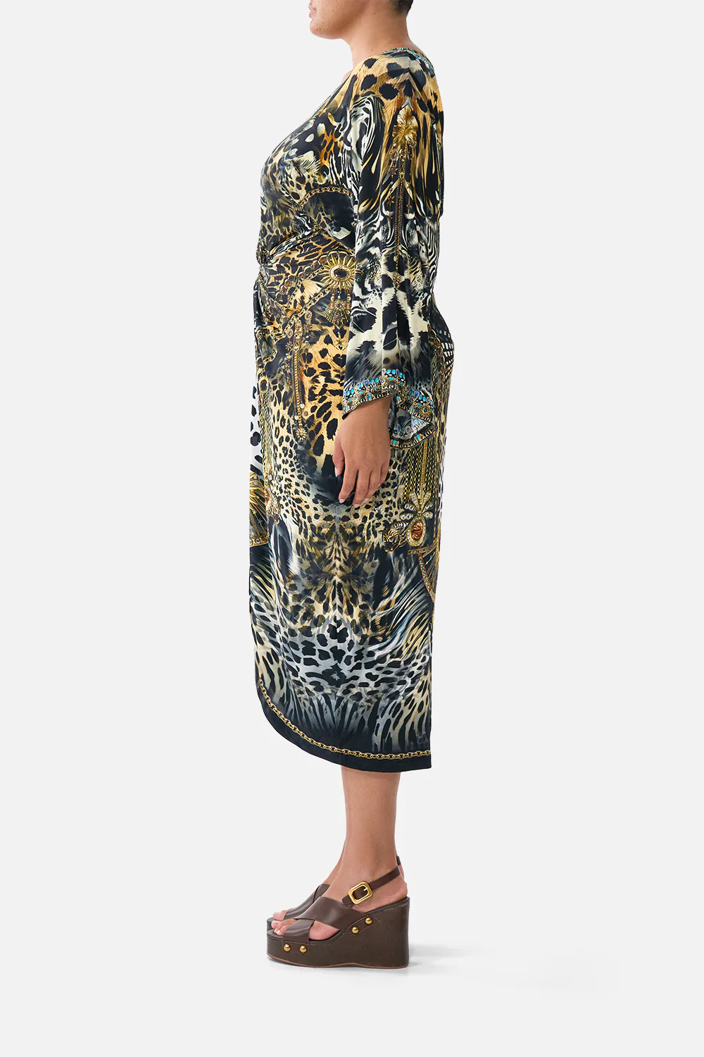 LONG SPLIT FRONT TWIST DRESS FELINE FOLKLORE - Image 11