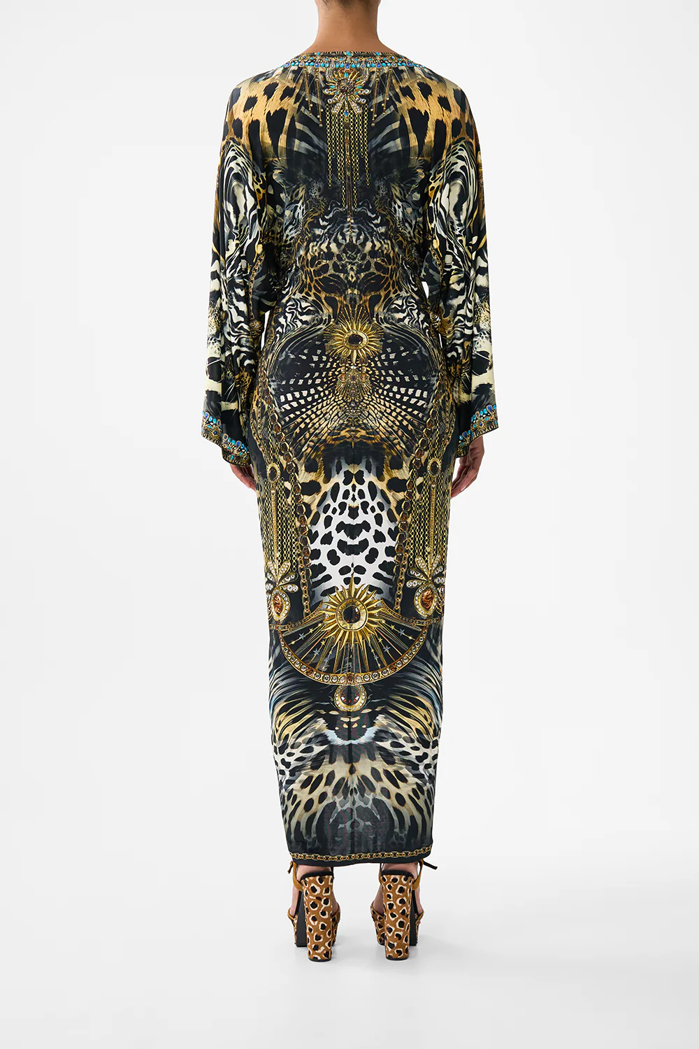 LONG SPLIT FRONT TWIST DRESS FELINE FOLKLORE - Image 2