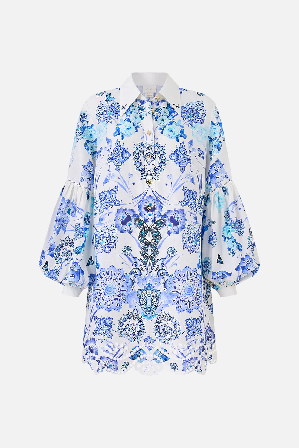 SHIRT DRESS WITH BLOUSON SLEEVE ALL ABOUT THAT LACE - Image 3