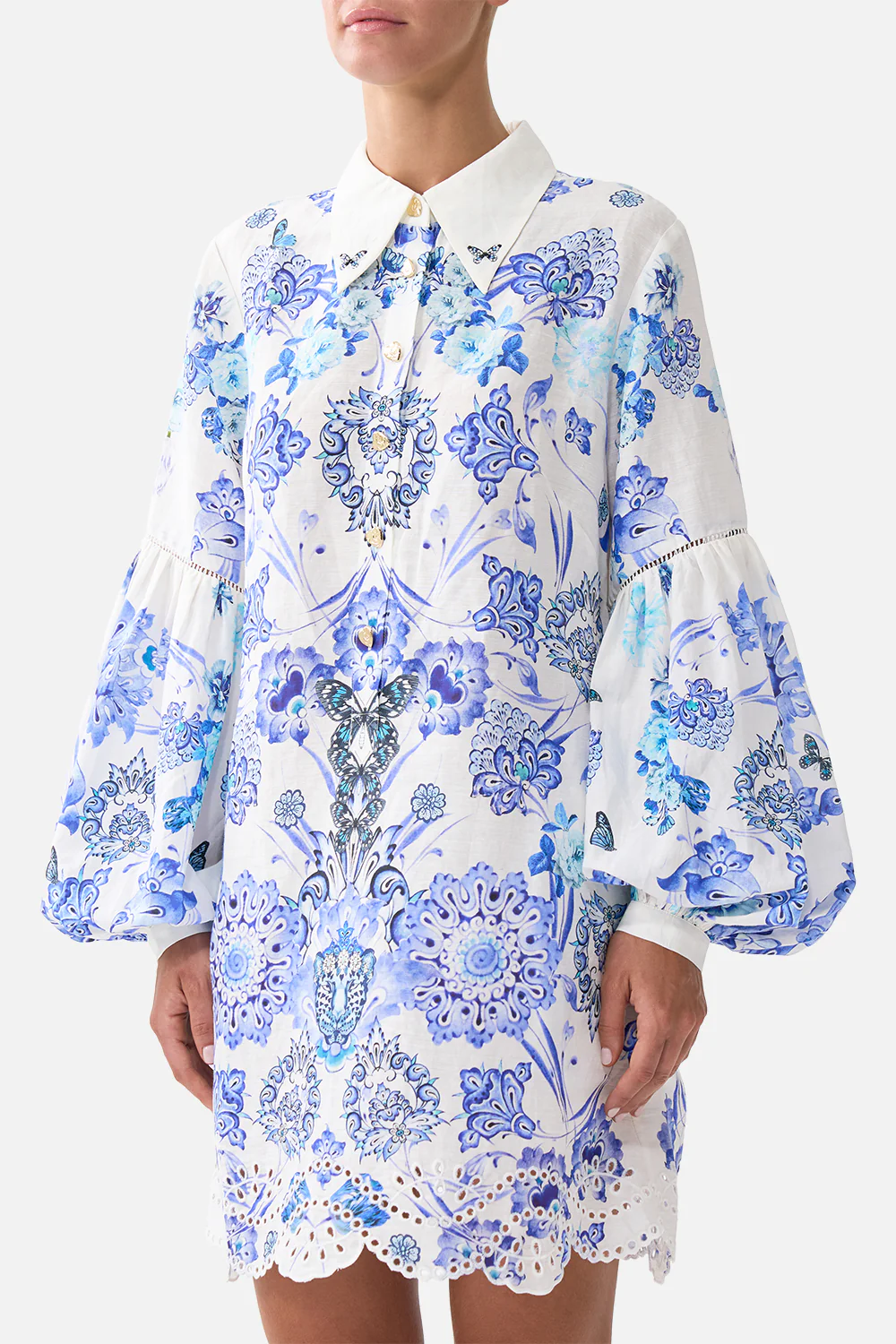 SHIRT DRESS WITH BLOUSON SLEEVE ALL ABOUT THAT LACE - Image 5