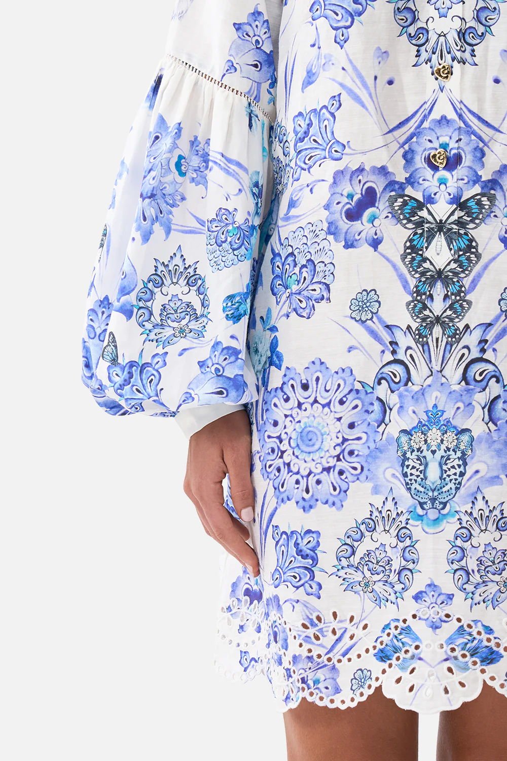 SHIRT DRESS WITH BLOUSON SLEEVE ALL ABOUT THAT LACE - Image 6