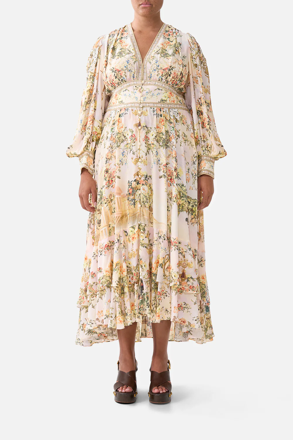LONG BUTTON FRONT DRESS TWILIGHT IN ISTANBUL - Image 8