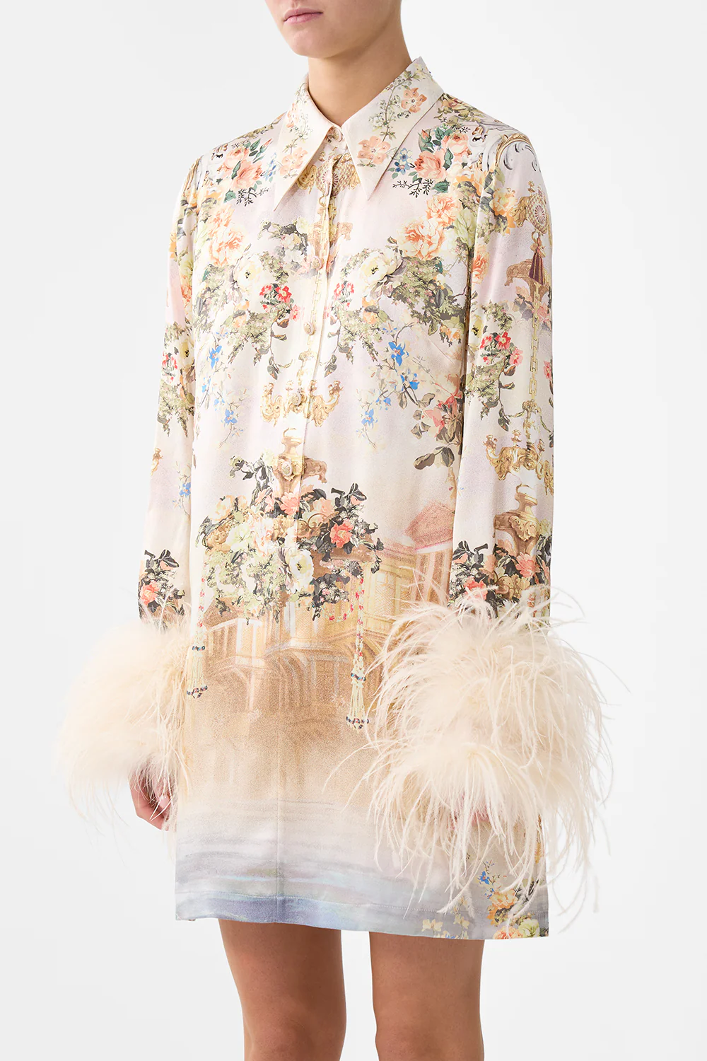 MINI SHIRT DRESS WITH FEATHERS TWILIGHT IN ISTANBUL - Image 5