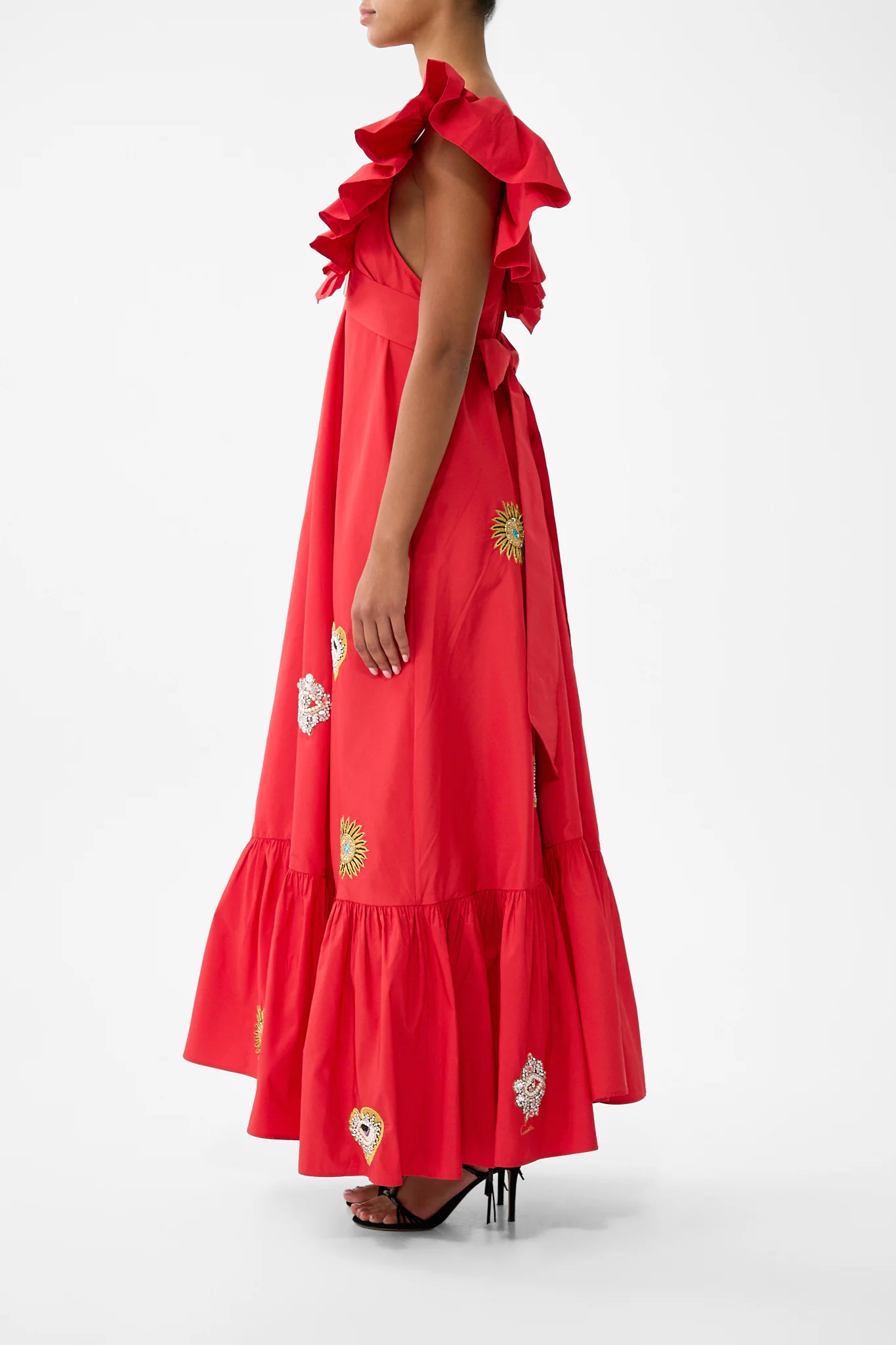 FRILL NECK DRESS WITH HARDWARE NAZAR NIRVANA - Image 4