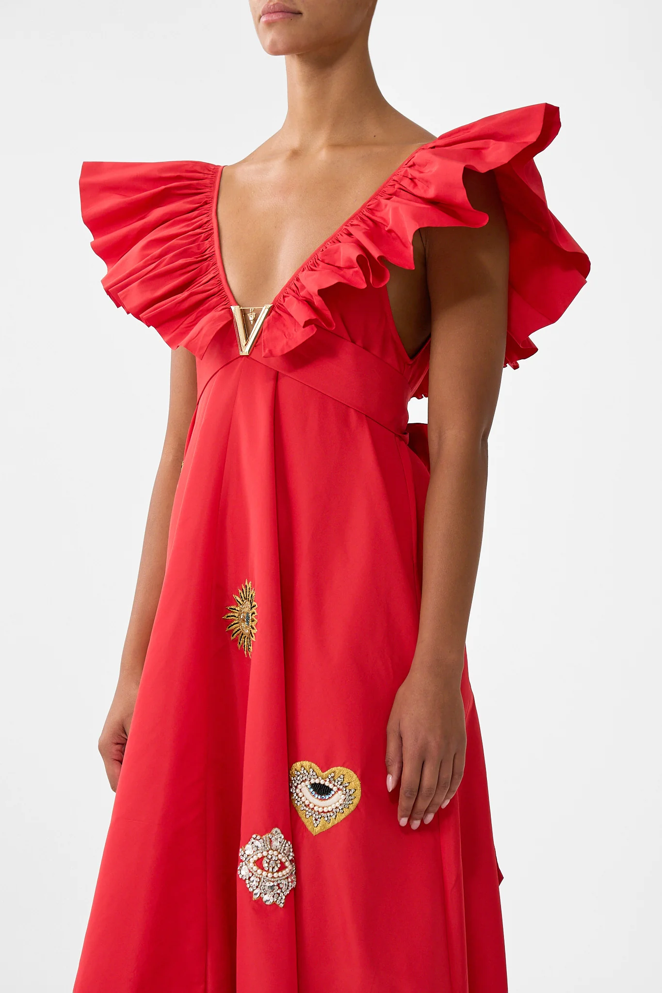 FRILL NECK DRESS WITH HARDWARE NAZAR NIRVANA - Image 5