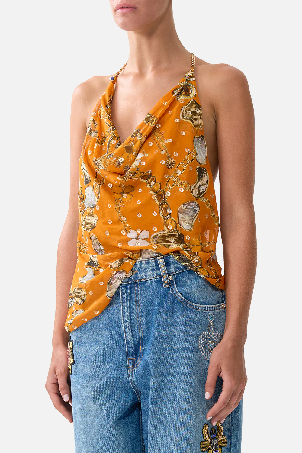 DRAPED TOP WITH HARDWARE TALISMANS OF TURKIYE - Image 5