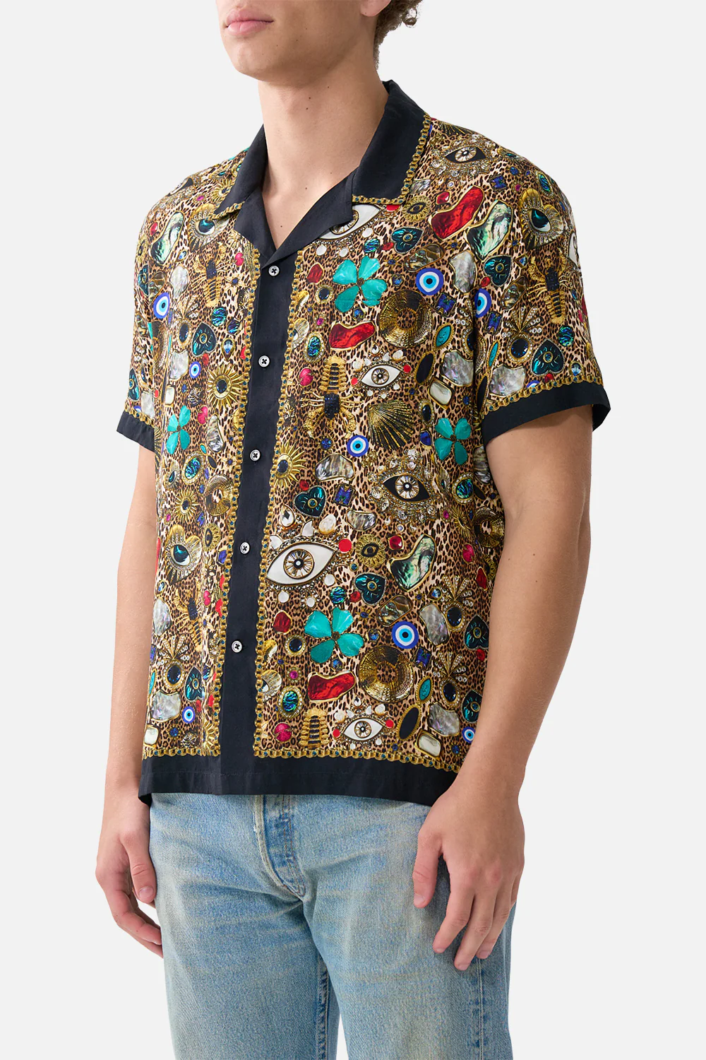 SHORT SLEEVE CAMP COLLARED SHIRT NAZAR NIRVANA - Image 5