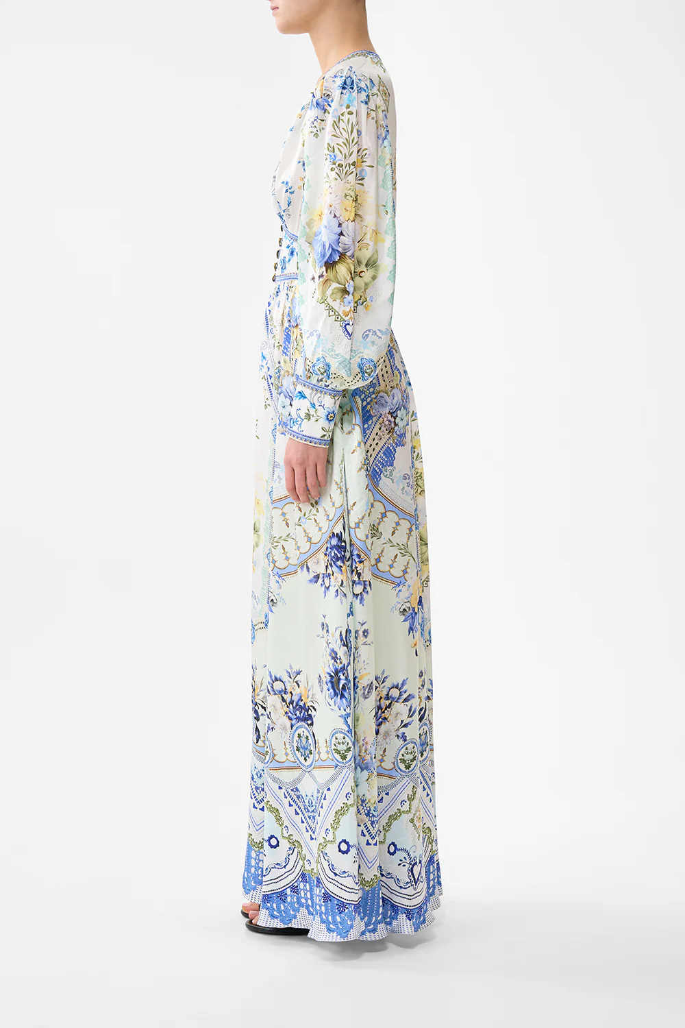 SHAPED WAISTBAND DRESS WITH GATHERED SLEEVES MY HOMESPUN HEART - Image 4