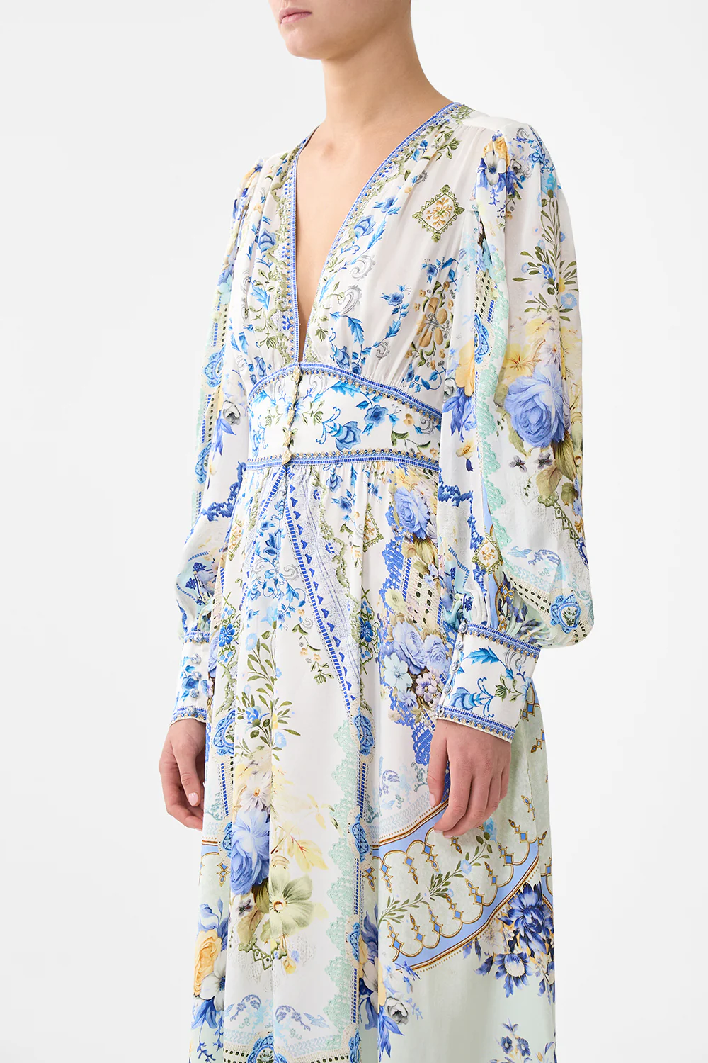 SHAPED WAISTBAND DRESS WITH GATHERED SLEEVES MY HOMESPUN HEART - Image 5