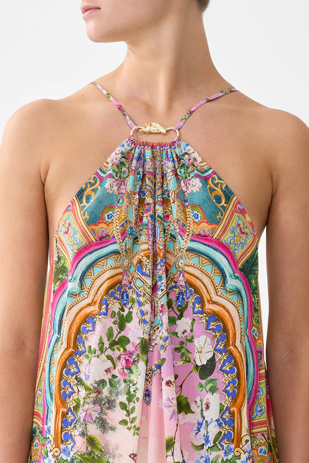 GATHER NECK HARDWARE MAXI DRESS TURKISH DELIGHT - Image 6