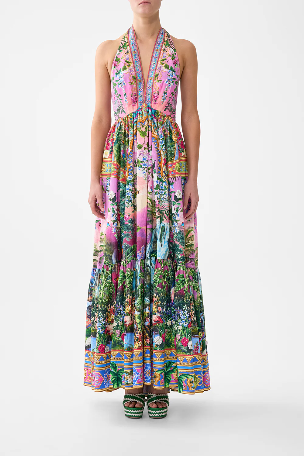 RUFFLE HEM HALTER DRESS TURKISH DELIGHT