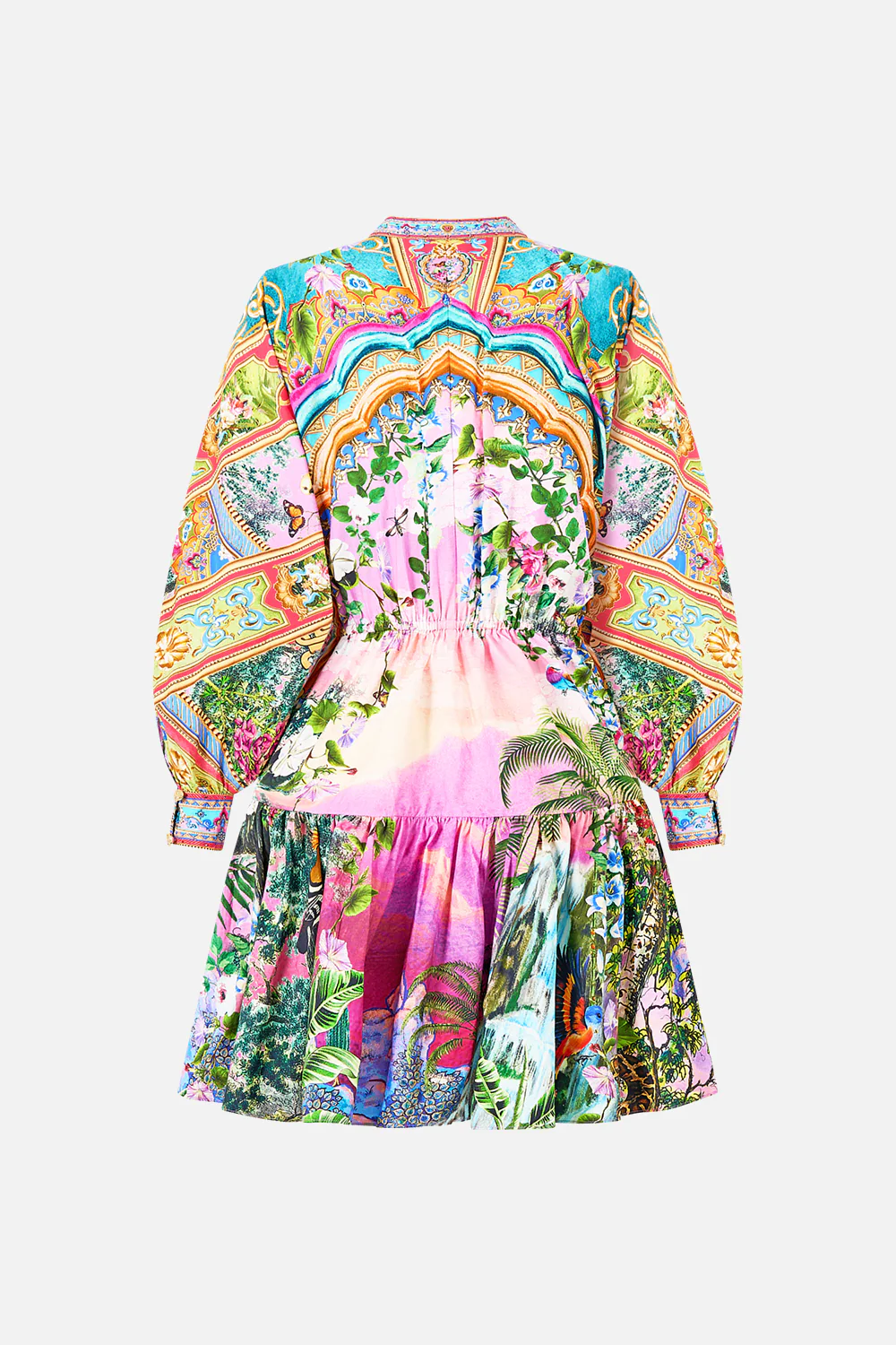 SHORT TIERED SHIRTDRESS WITH WIDE WAIST TIE TURKISH DELIGHT - Image 6