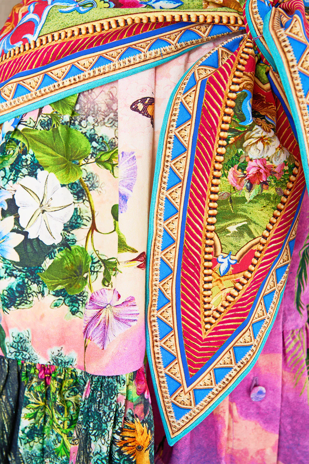 SHORT TIERED SHIRTDRESS WITH WIDE WAIST TIE TURKISH DELIGHT - Image 7