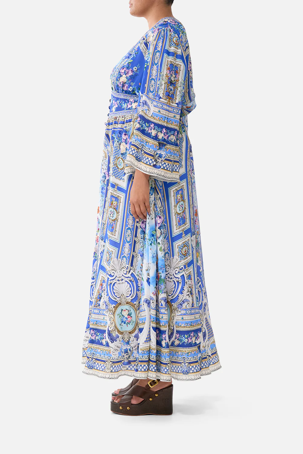 KIMONO SLEEVE DRESS WITH SHIRRING DETAIL OTTOMAN OPULENCE - Image 10