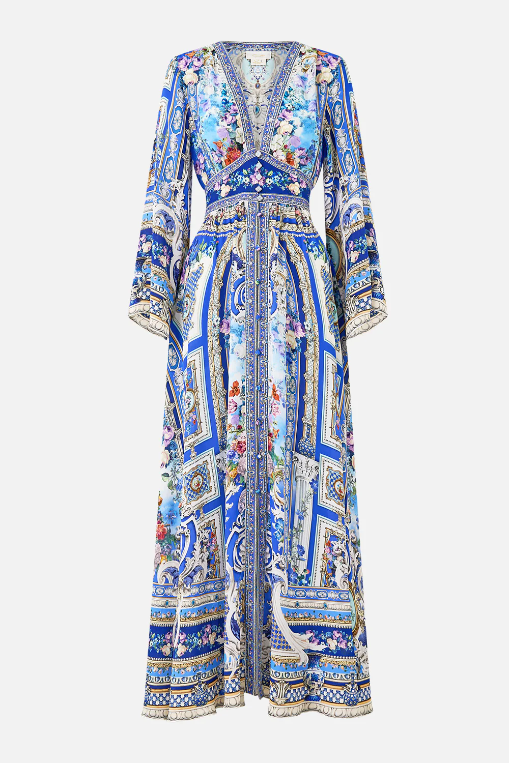 KIMONO SLEEVE DRESS WITH SHIRRING DETAIL OTTOMAN OPULENCE - Image 3