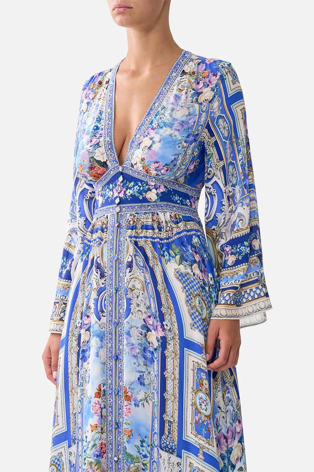 KIMONO SLEEVE DRESS WITH SHIRRING DETAIL OTTOMAN OPULENCE - Image 5