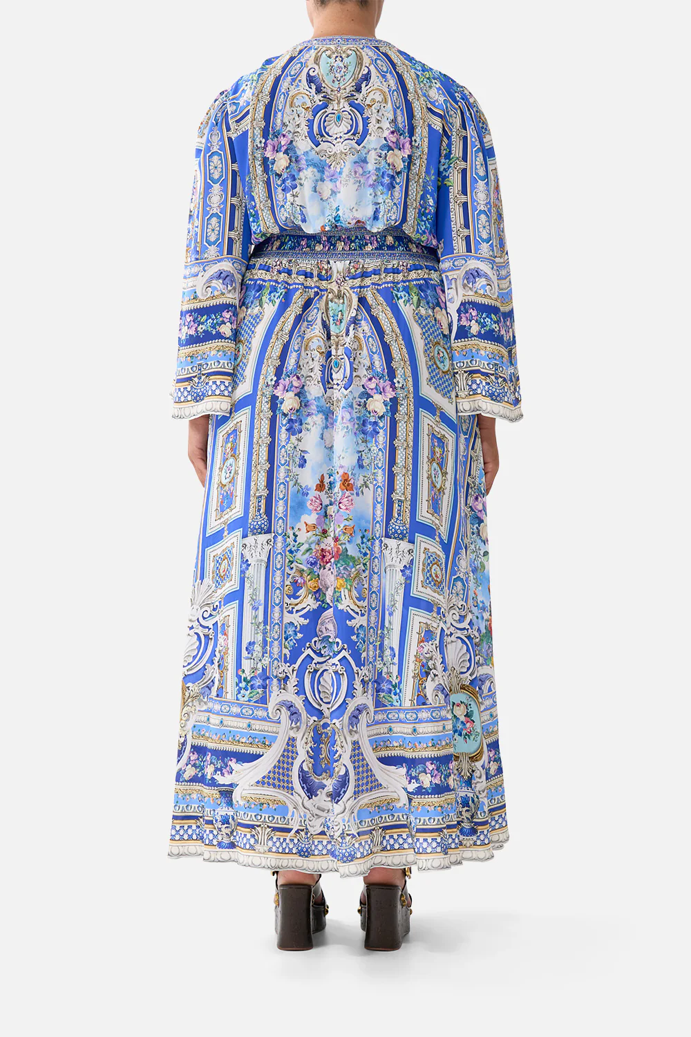 KIMONO SLEEVE DRESS WITH SHIRRING DETAIL OTTOMAN OPULENCE - Image 9