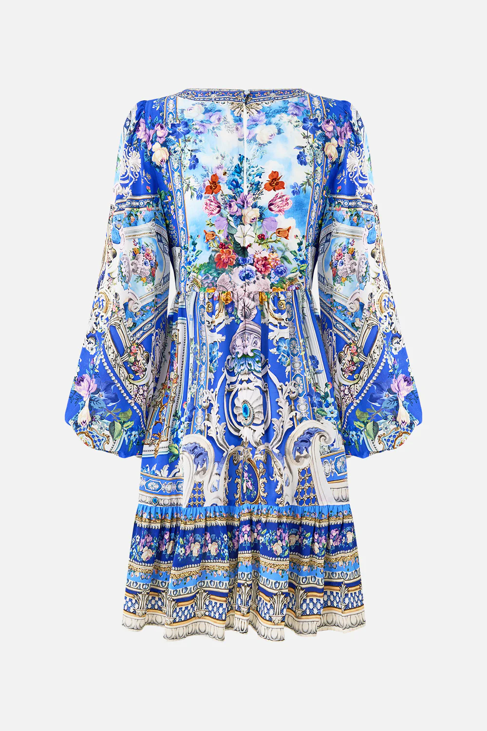 SHORT TIE FRONT BLOUSON DRESS OTTOMAN OPULENCE - Image 6