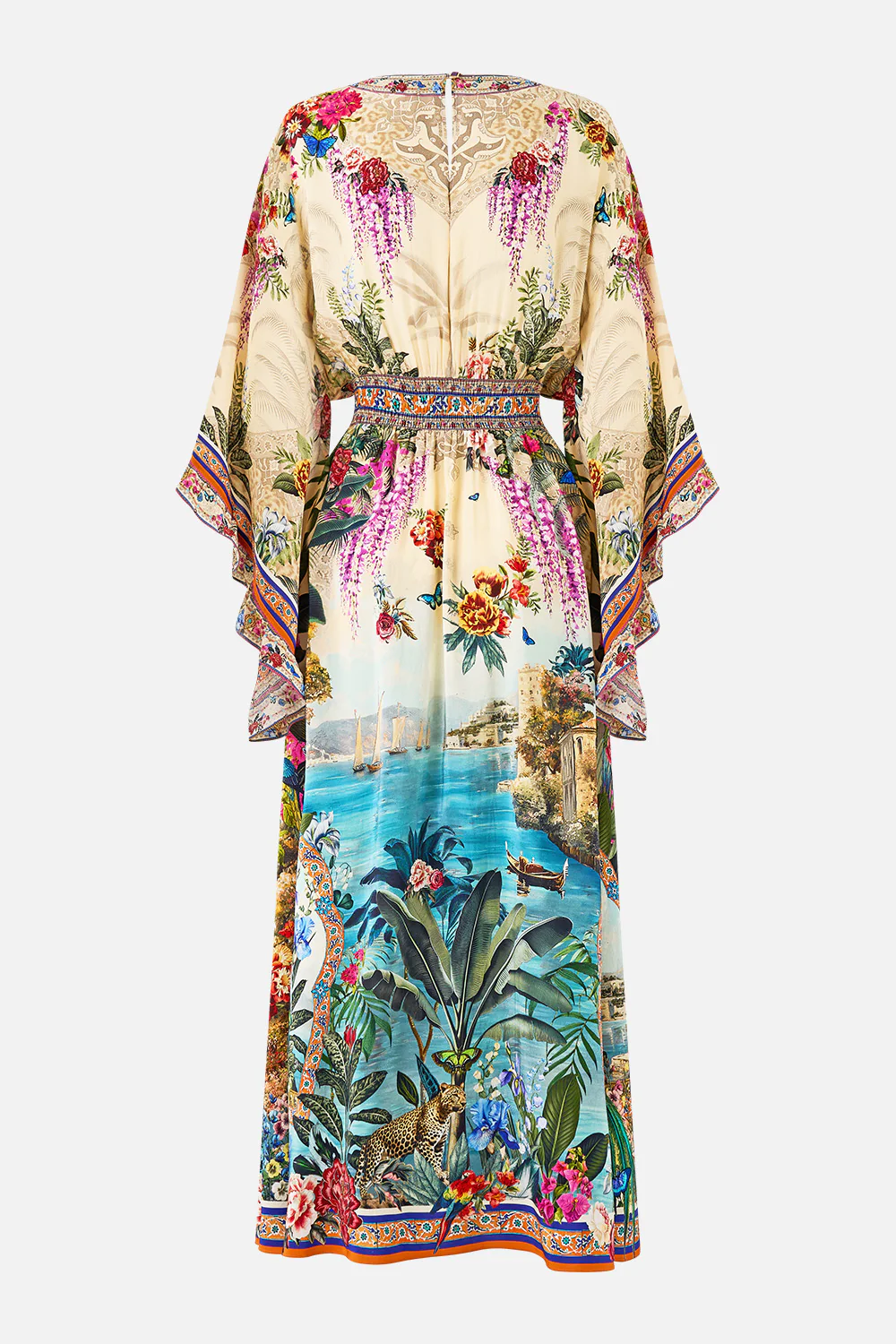 WAISTED DRESS WITH KIMONO SLEEVE BODRUM BOTANICALS - Image 6