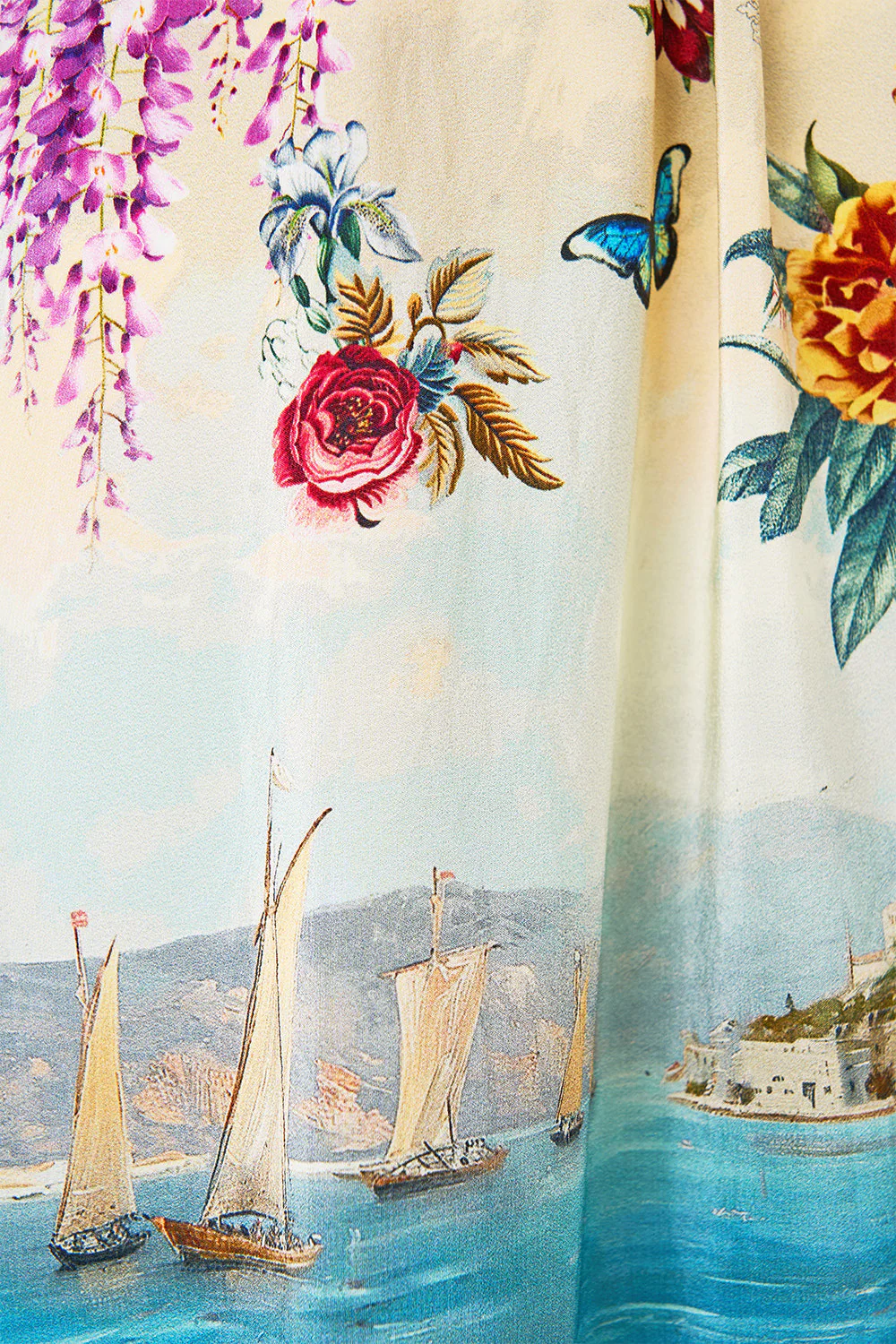 WAISTED DRESS WITH KIMONO SLEEVE BODRUM BOTANICALS - Image 7