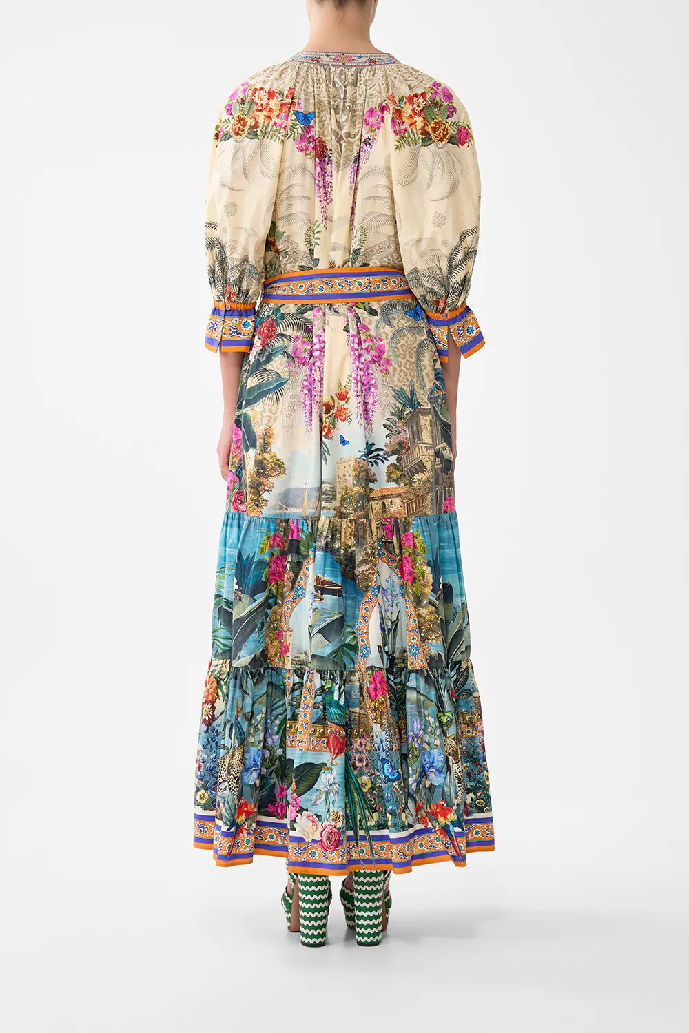 TIERED SHIRT DRESS WITH SHORT SLEEVE BODRUM BOTANICALS - Image 2