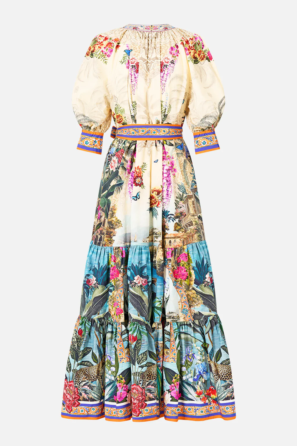 TIERED SHIRT DRESS WITH SHORT SLEEVE BODRUM BOTANICALS - Image 6