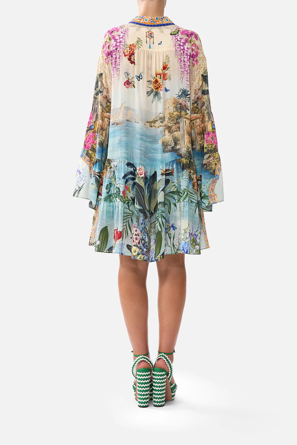 TIERED DRESS WITH COLLAR BODRUM BOTANICALS - Image 2