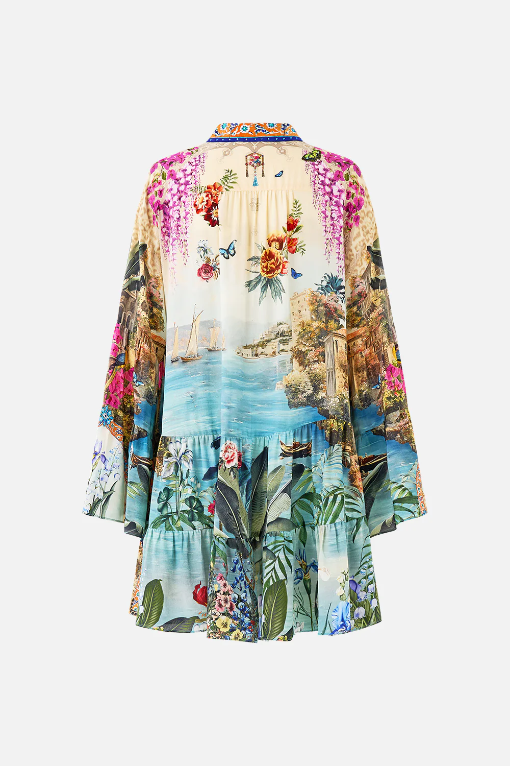 TIERED DRESS WITH COLLAR BODRUM BOTANICALS - Image 6