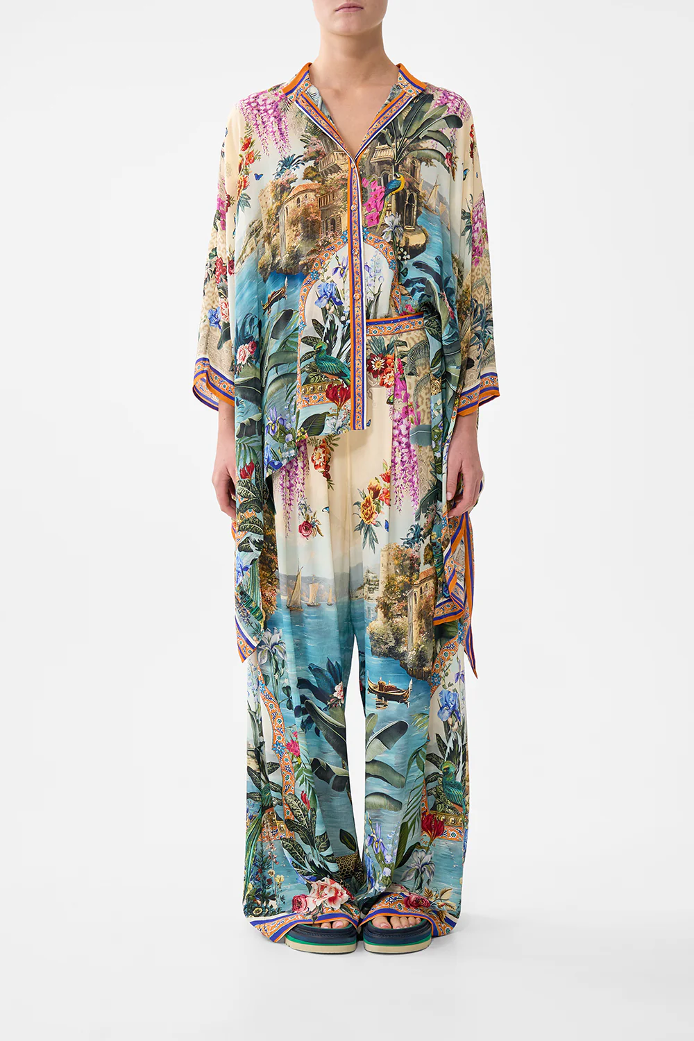 TUCK FRONT PANT BODRUM BOTANICALS