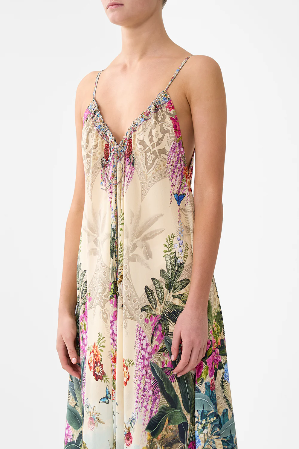 DRAPED JUMPSUIT WITH STRAPS BODRUM BOTANICALS - Image 4