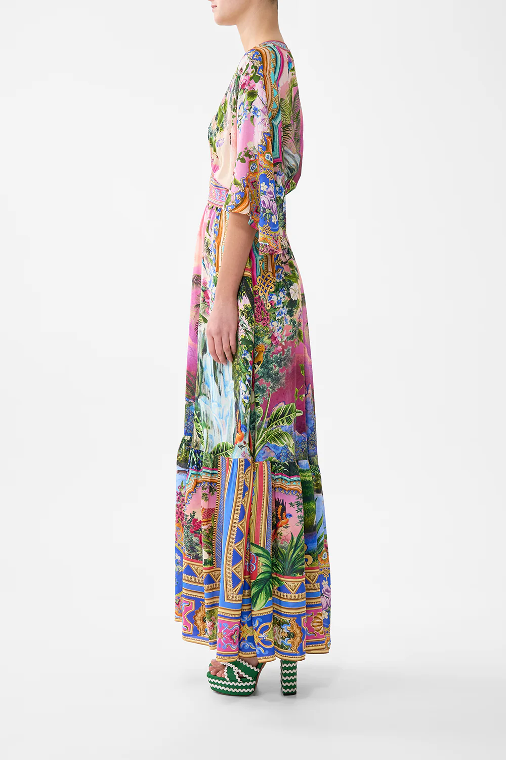 WAISTED DRESS WITH HEM RUFFLE TURKISH DELIGHT - Image 4