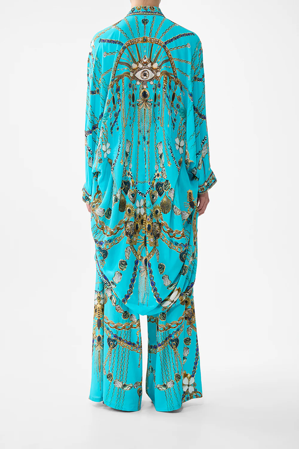 BUTTON UP TOP WITH DRAPED BACK TOTEMS AND TREASURES - Image 2