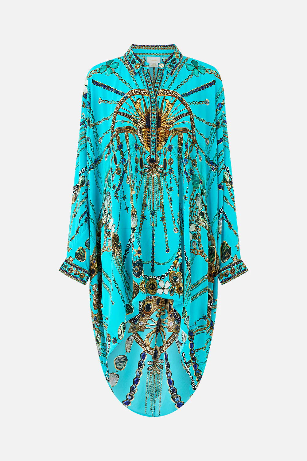 BUTTON UP TOP WITH DRAPED BACK TOTEMS AND TREASURES - Image 3