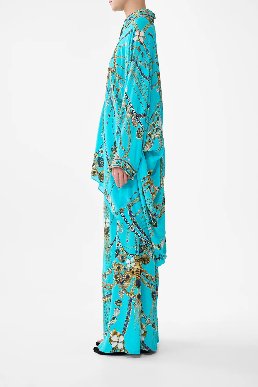 BUTTON UP TOP WITH DRAPED BACK TOTEMS AND TREASURES - Image 4