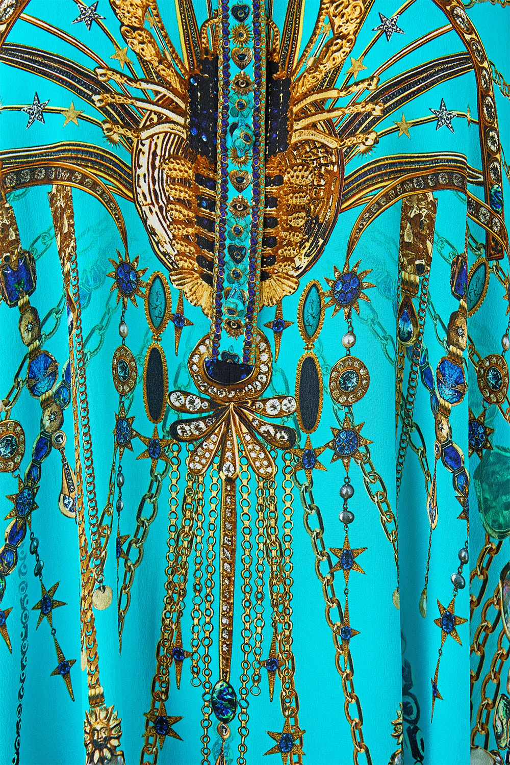 BUTTON UP TOP WITH DRAPED BACK TOTEMS AND TREASURES - Image 7